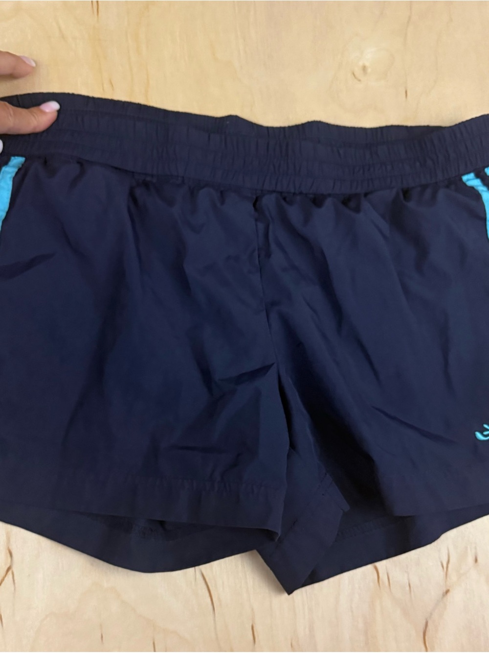 Old Navy Navy Athletic Shorts with Teal Trim